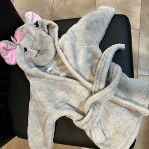 Adorable Gray Elephant Hooded Robe